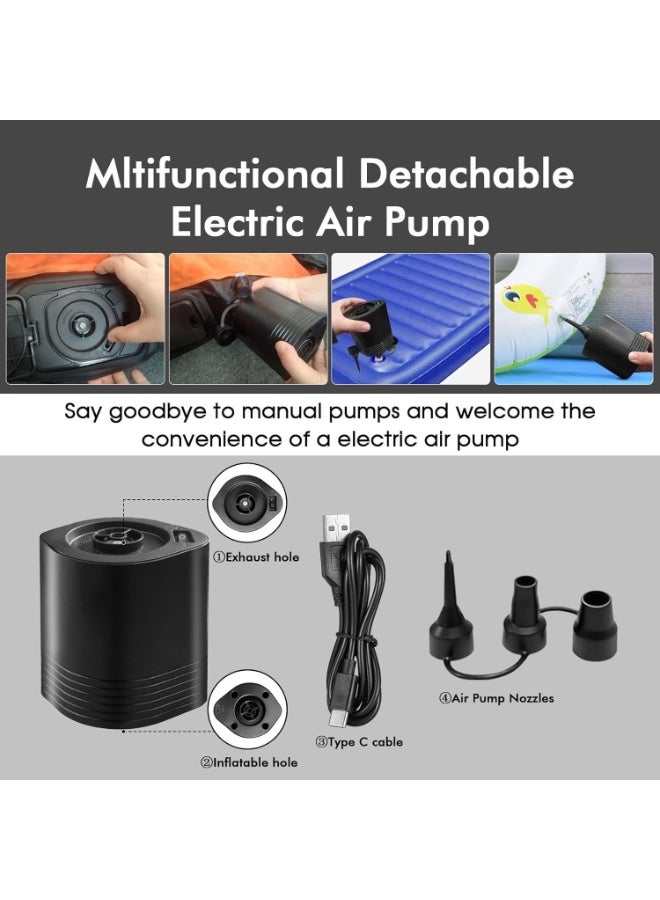 FLYROAD Inflatable bed, 450 kg load-bearing air mattress, 25 cm height increase, foldable air mattress, built-in pump, suitable for camping, guest bed, travel, 199*100*25cm - Image 5