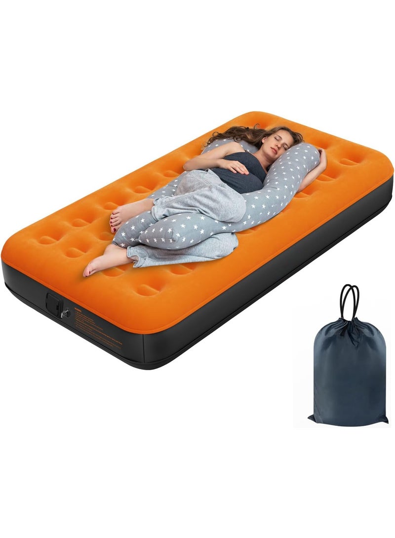 FLYROAD Inflatable bed, 450 kg load-bearing air mattress, 25 cm height increase, foldable air mattress, built-in pump, suitable for camping, guest bed, travel, 199*100*25cm - Image 1