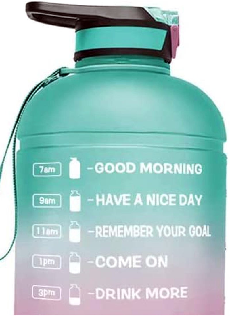 LIMOS - Sports Water Bottle 1 Gallon Motivational with Time Marker & Straw Leak - Image 1