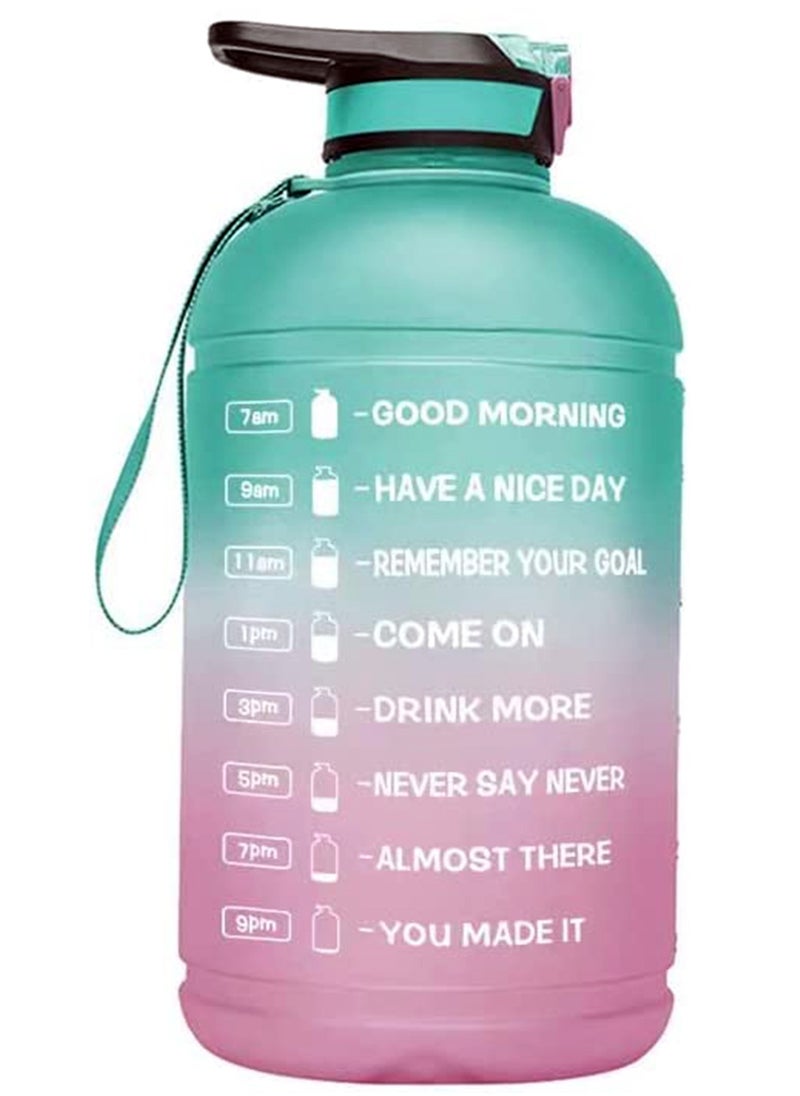LIMOS - Sports Water Bottle 1 Gallon Motivational with Time Marker & Straw Leak - Image 1