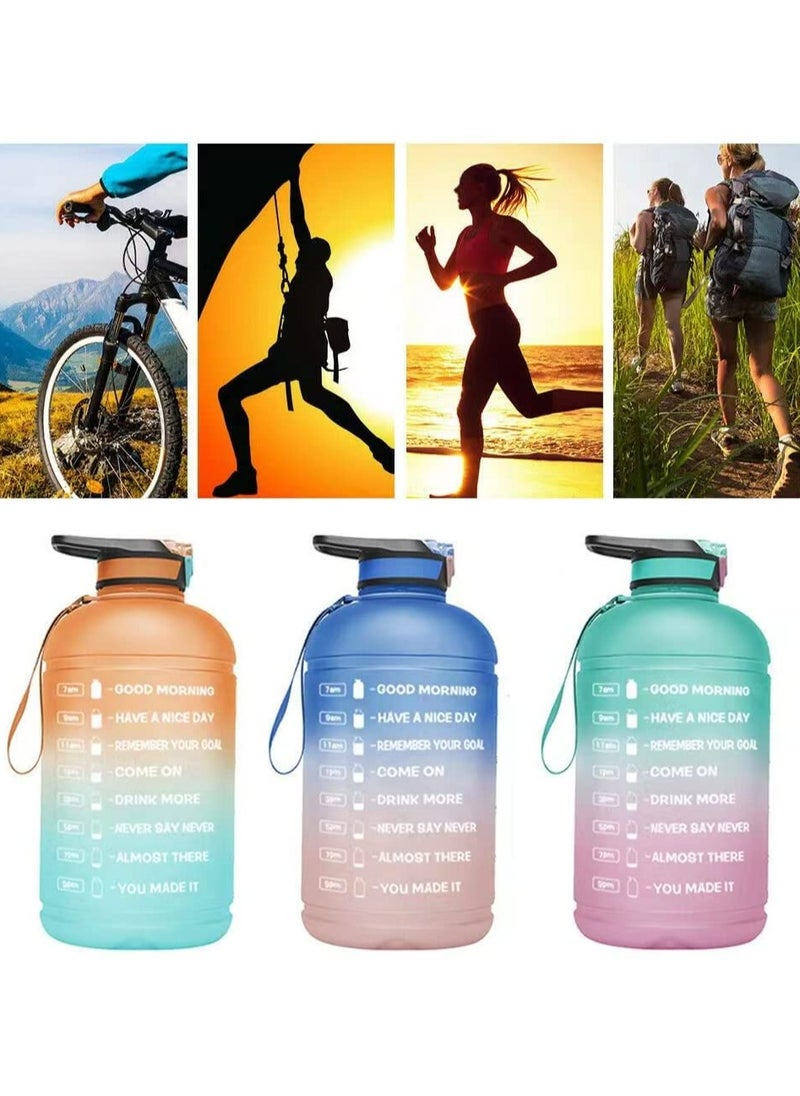 LIMOS - Sports Water Bottle 1 Gallon Motivational with Time Marker & Straw Leak - Image 1