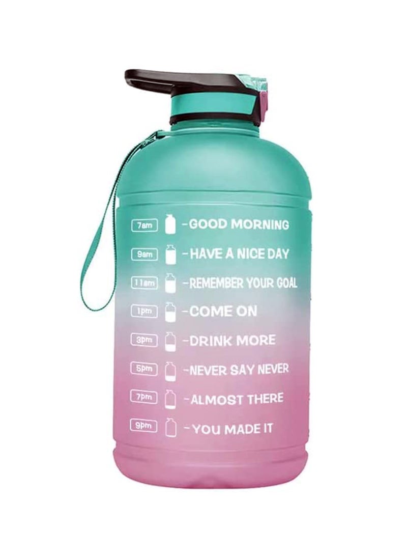 LIMOS - Sports Water Bottle 1 Gallon Motivational with Time Marker & Straw Leak - Image 1