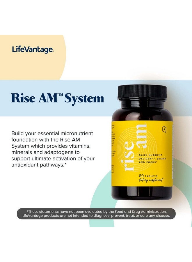 LifeVantage لايف فانتاج® رايز إيه إم™ - مكمل متعدد المغذيات المتقدم مع توصيل المغذيات في الوقت المناسب™ - يدعم الطاقة والتركيز والتفعيل اليومي - أقراص مغطاة بالفانيليا سهلة البلع - (60 قرص)  - Image 3