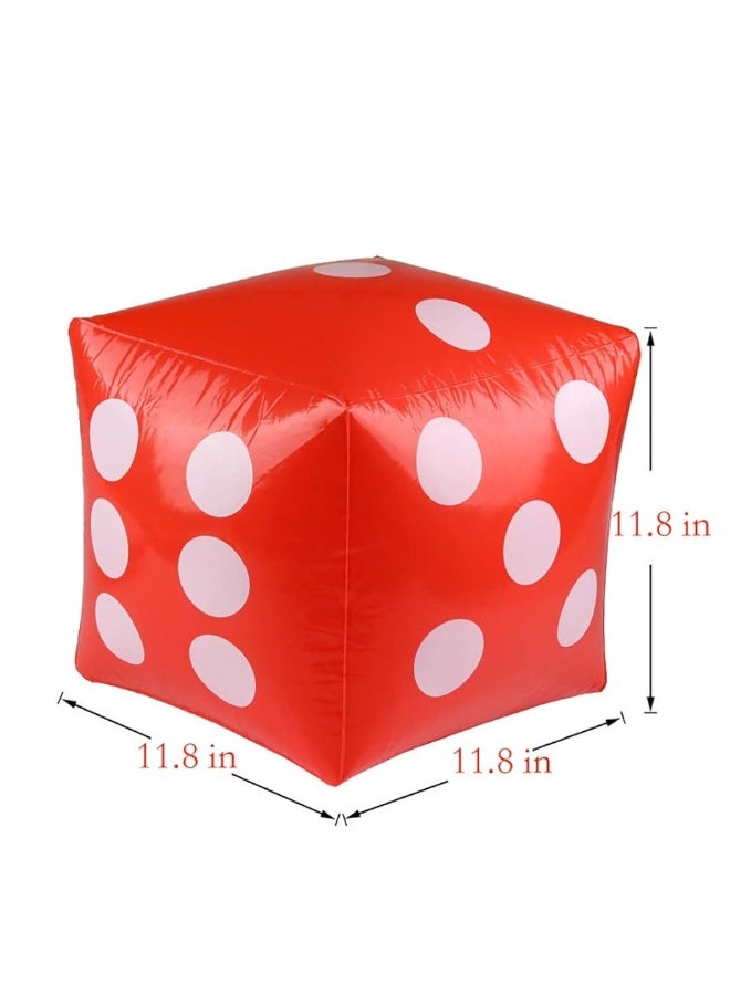 Delphinus 118 Jumbo Inflatable Dice 2pack Outdoor Fun Giant Inflatable Dice Set and 12mm 10pcs Dice for Indoor and Outdoor Broad Game Ludo and Pool Party Red - Image 4