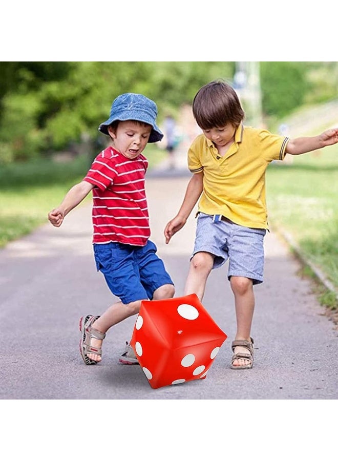 Delphinus 118 Jumbo Inflatable Dice 2pack Outdoor Fun Giant Inflatable Dice Set and 12mm 10pcs Dice for Indoor and Outdoor Broad Game Ludo and Pool Party Red - Image 5