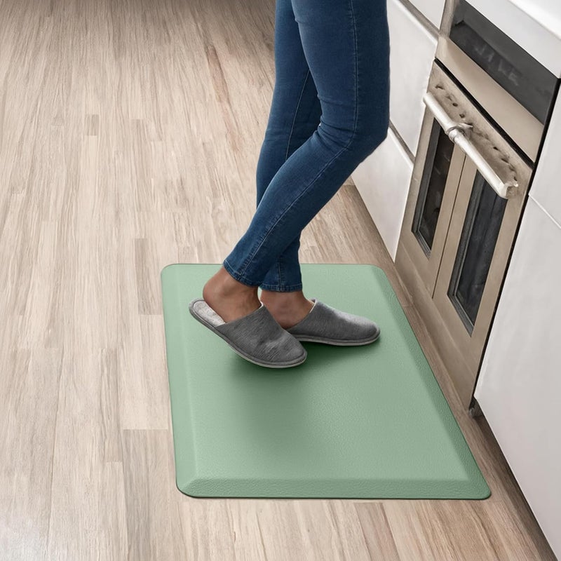 More Decor Anti Fatigue Kitchen Mats for Floor | Padded Kitchen Rugs | Non Slip, Cushioned Standing Desk Mat | Waterproof Floor Mat for Home and Office | 17.3" x 28" X 0.47", Mint Green, 1-Pack | More Décor - Image 1