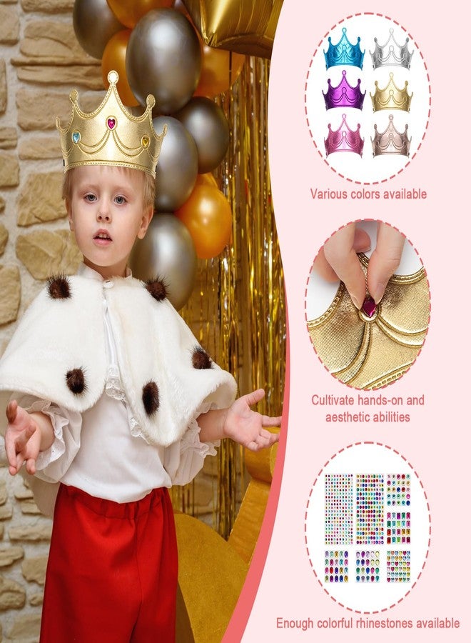 Hoedia 25PCS Foam Princess Crowns and Tiaras for Birthday Party Favors Hats, DIY Prince Crown Kit Paper Tiara with Crystal Diamond Sticker - Image 3
