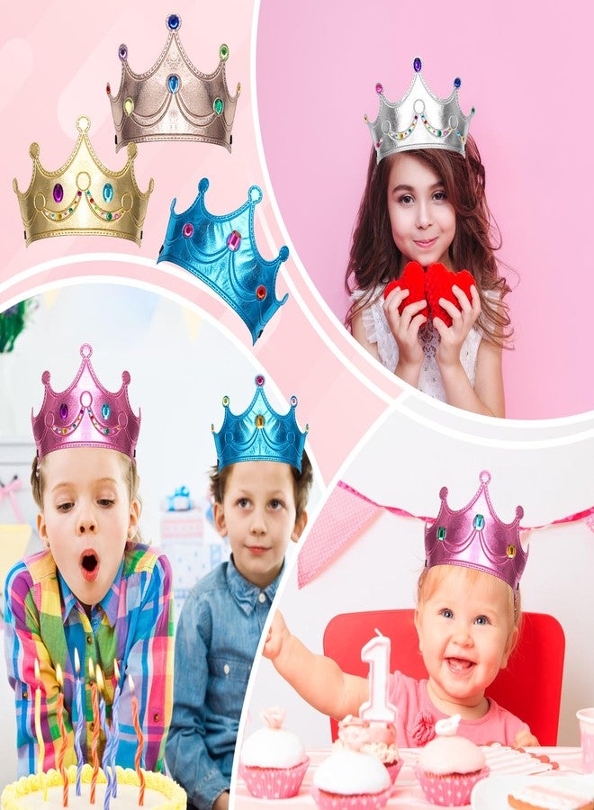 Hoedia 25PCS Foam Princess Crowns and Tiaras for Birthday Party Favors Hats, DIY Prince Crown Kit Paper Tiara with Crystal Diamond Sticker - Image 5