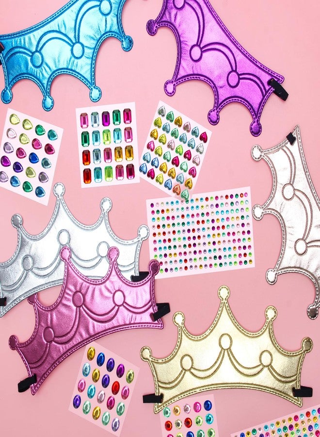 Hoedia 25PCS Foam Princess Crowns and Tiaras for Birthday Party Favors Hats, DIY Prince Crown Kit Paper Tiara with Crystal Diamond Sticker - Image 4