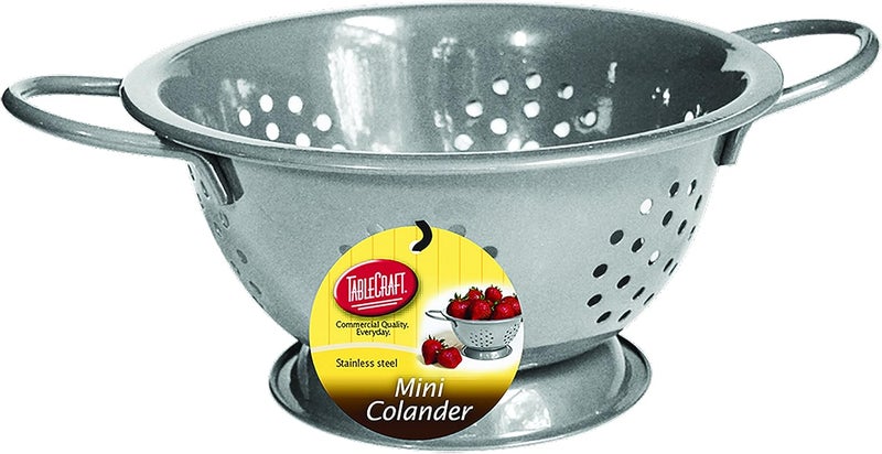 Tablecraft 0.75 quart Mini Colander, Silver - Image 1