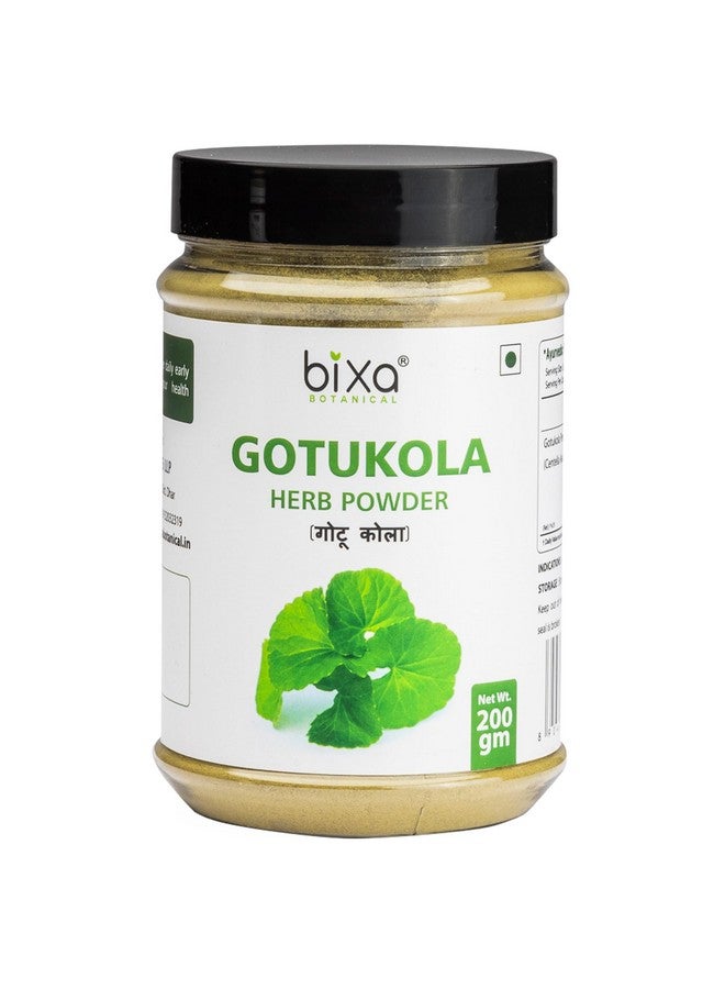 Bixa Botanical Gotu Kola Herbs Powder - 200 Gm, Pack Of 1 (Centella Asiatica/Gotu Kola/Mandukaparni) | Brain & Nervine Wellness | Natural Herbal Supplement For Skin and Hair Care - Image 1