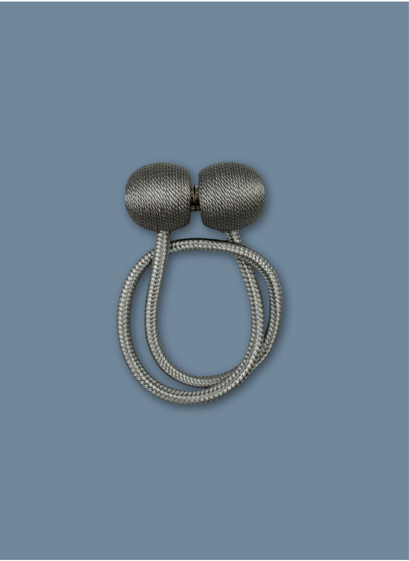 Generic - A set of 2 Magnetic Curtain Tie Backs - Grey - Image 1