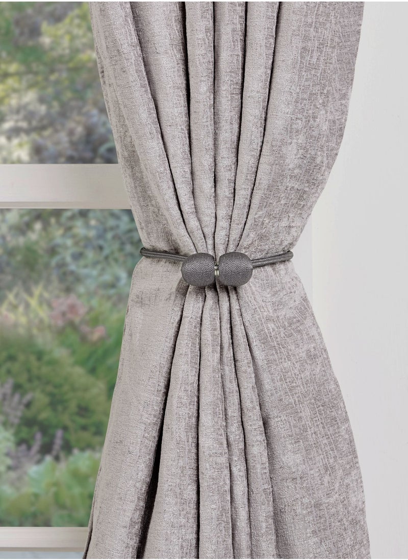 Generic - A set of 2 Magnetic Curtain Tie Backs - Grey - Image 1