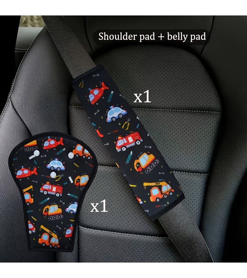 Car Interior Seat Safety Shoulder and Belly Protector Set Planet Polyester Seat Belt Fixation Suitable For All Car Models - Image 5