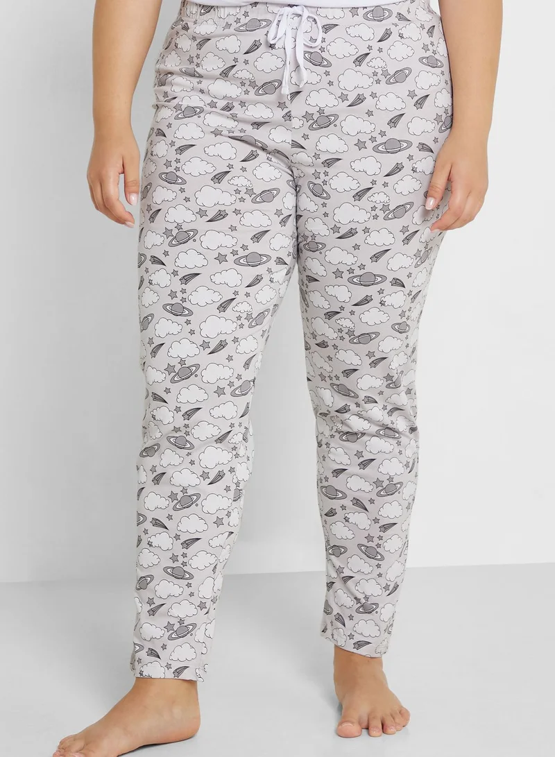 Ginger Plus Graphic Nightwear T-Shirt And Pyjama Set