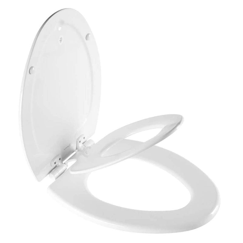 Mayfair NextStep2 Toilet Seat with Built-In Toddler Potty Training Seat, Slow Close, Easy Clean, Magnetic Removable Kids Seat, ELONGATED, White - Image 1