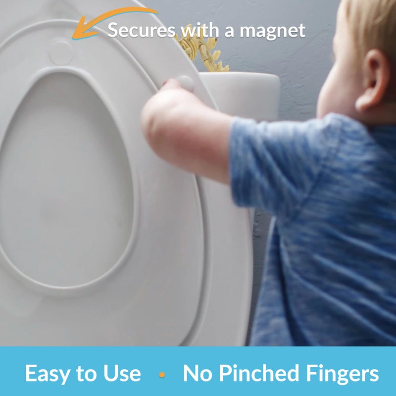 Mayfair NextStep2 Toilet Seat with Built-In Toddler Potty Training Seat, Slow Close, Easy Clean, Magnetic Removable Kids Seat, ELONGATED, White - Image 4