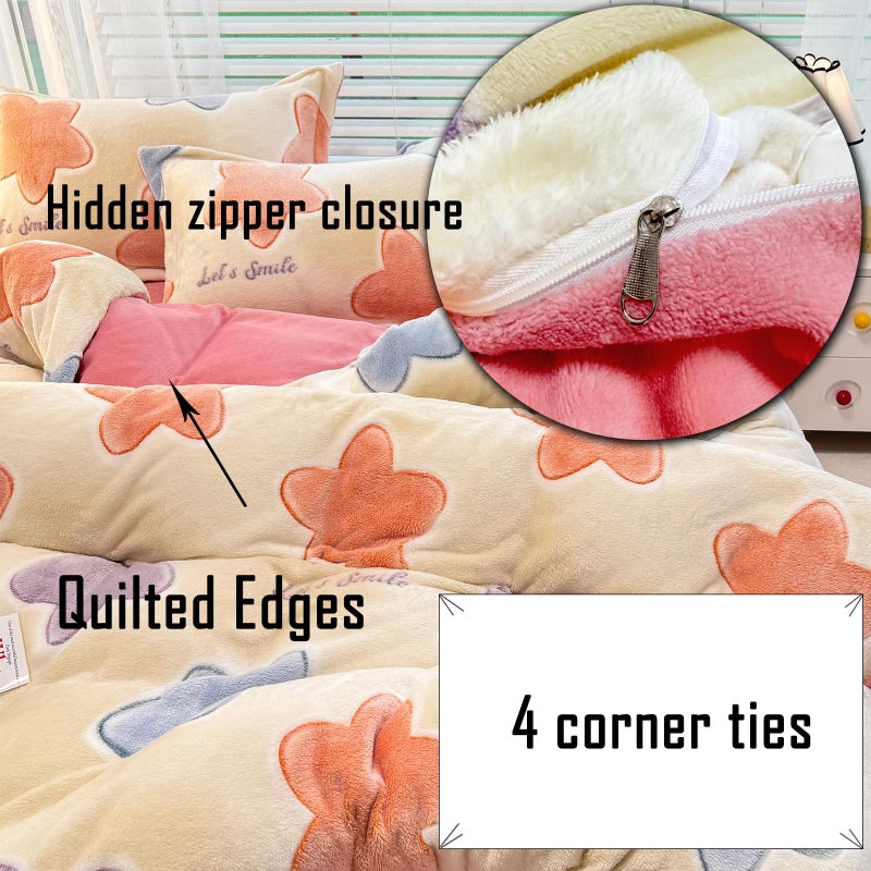 MorroMorn Twin Bedding Sets, Twinkle Stars Duvet Cover Set, Fluffy Comforter Covers Blanket Ultra Soft Kawaii Cute Unicorn for Girls Kids Toddler Teen Women Twin/Twin XL Size - Image 5