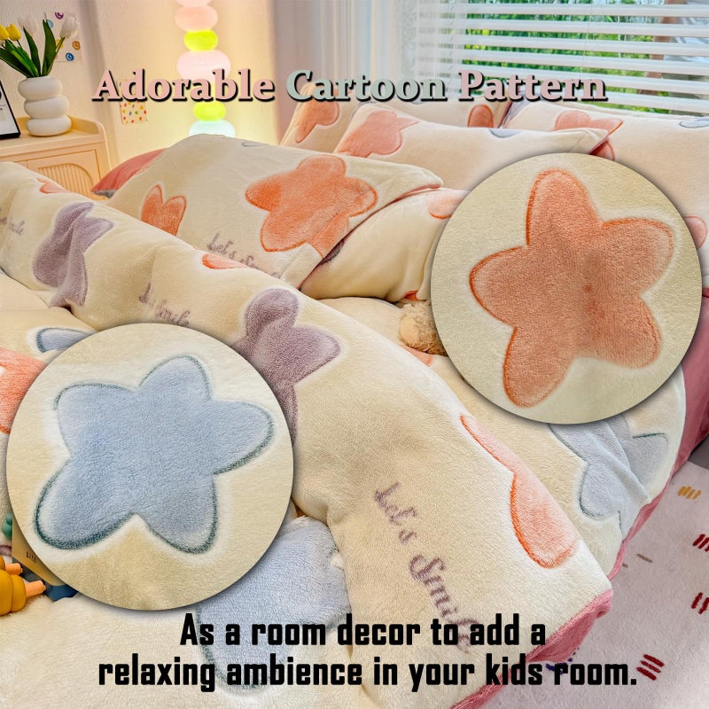 MorroMorn Twin Bedding Sets, Twinkle Stars Duvet Cover Set, Fluffy Comforter Covers Blanket Ultra Soft Kawaii Cute Unicorn for Girls Kids Toddler Teen Women Twin/Twin XL Size - Image 4