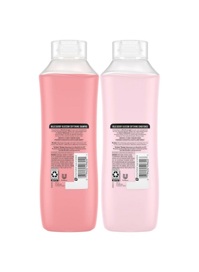 Suave Suave Shampoo & Conditioner Set, Wild Cherry Blossom - Everyday Softening Formulas with Cherry Blossom Extract & Vitamin E, 22.5 Oz Ea (2 Piece Set)  - Image 2