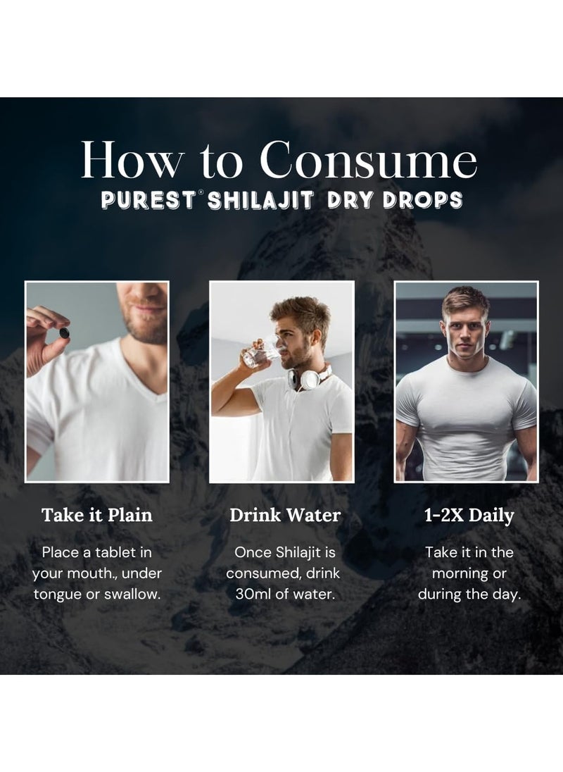 Pure Himalayan Shilajit Shilajit Dry Drops, 60 Tablets  - Image 5