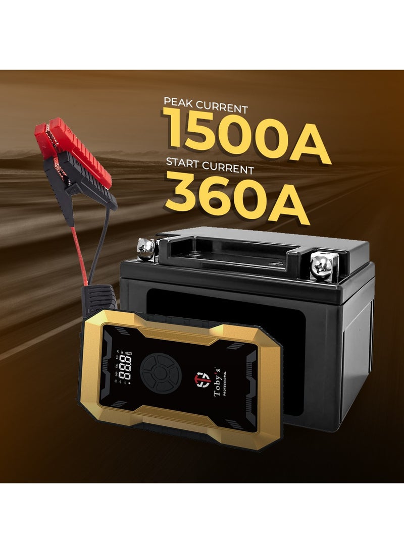 Toby's Toby's X21 1000mAH 2in1 Jump Starter & Air Pump for Roadside Emergencies | Modified for Cars & Motorbikes  - Image 3