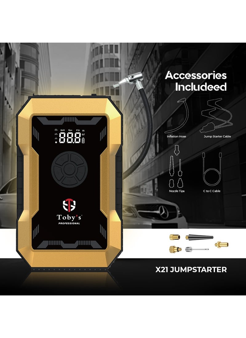 Toby's Toby's X21 1000mAH 2in1 Jump Starter & Air Pump for Roadside Emergencies | Modified for Cars & Motorbikes  - Image 5