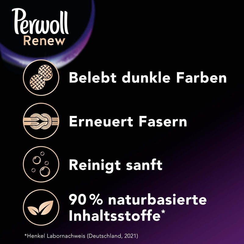 Perwoll Renew Black, Detergent For All Dark Colors, Strengthens Fibers and Improves Color (25 Washes) - Image 2