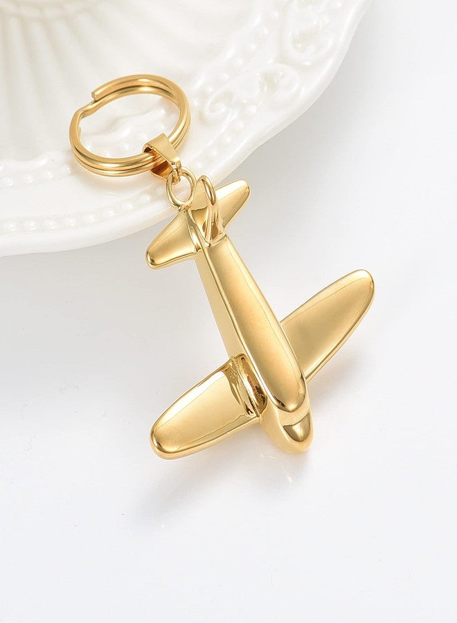 Minicremation Cremation Jewelry Urn Keychain for Ashes Airplane Funeral Memorial Urn Pendant for Human Pet's Keepsake Ashes Locket(Gold) - Image 3