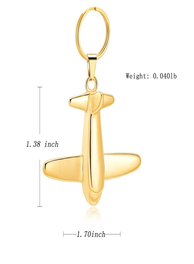 Minicremation Cremation Jewelry Urn Keychain for Ashes Airplane Funeral Memorial Urn Pendant for Human Pet's Keepsake Ashes Locket(Gold) - Image 2