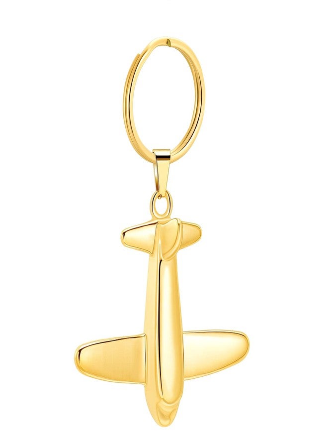 Minicremation Cremation Jewelry Urn Keychain for Ashes Airplane Funeral Memorial Urn Pendant for Human Pet's Keepsake Ashes Locket(Gold) - Image 1