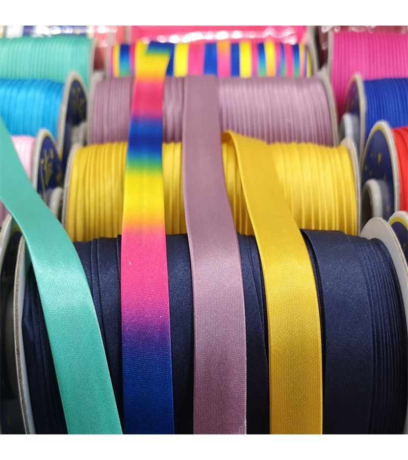 Orange Pink 15mm Satin Ribbon For Sewing Sheets Pillows Hats Fabric 5 Yards - Image 1
