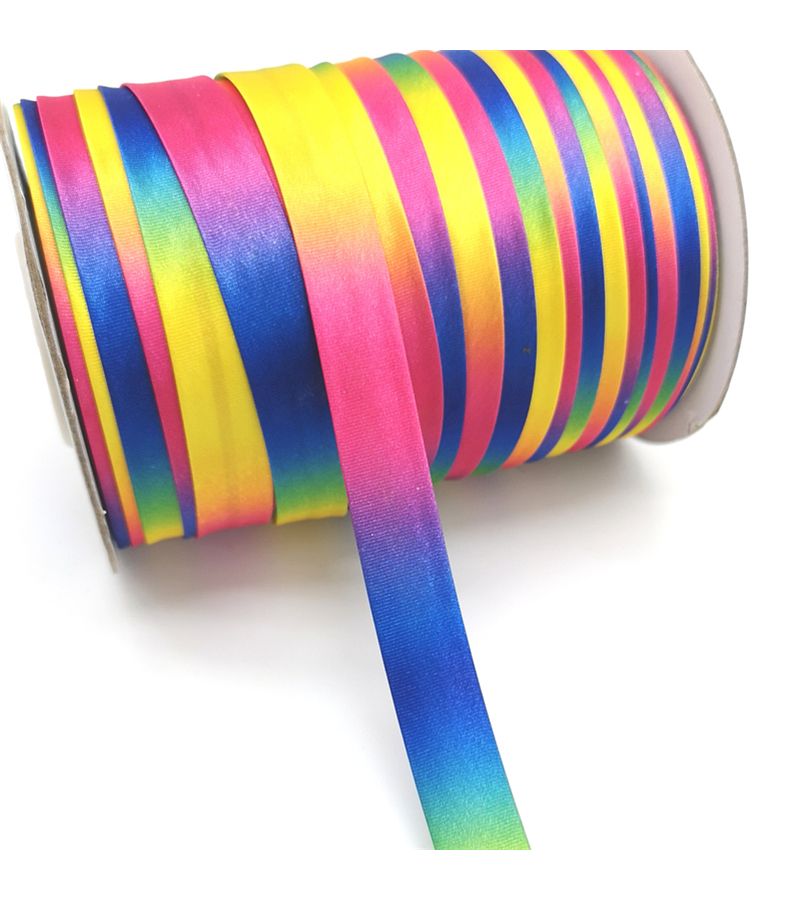 Orange Pink 15mm Satin Ribbon For Sewing Sheets Pillows Hats Fabric 5 Yards - Image 4