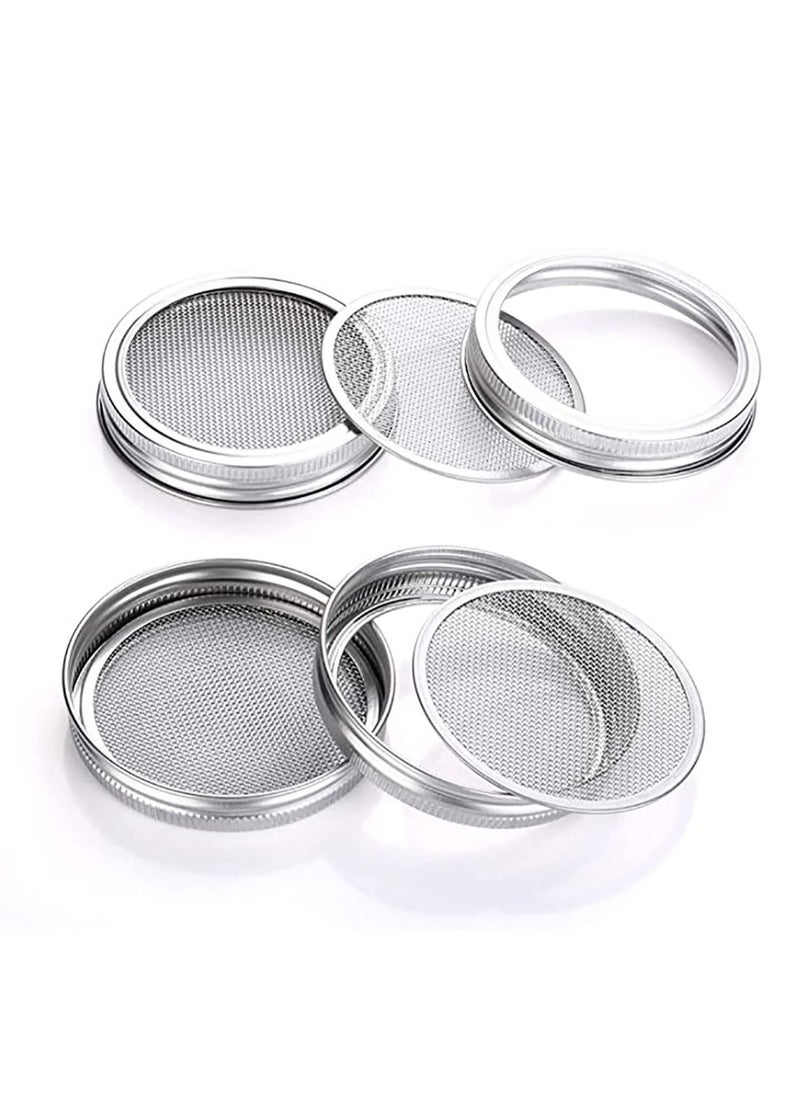 Y&D 4 Pcs Stainless Steel Sprouting Jar Lid Kit, Mesh Strainer Seed Germinator Making Organic Sprout Seeds in House and Kitchen  - Image 1