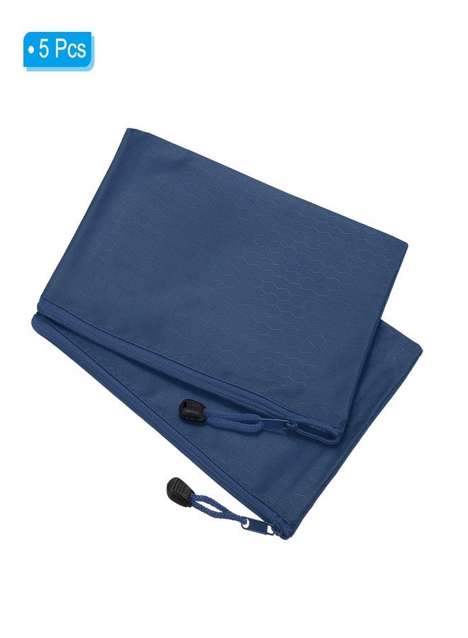 PATIKIL Waterproof Zipper File Bags, 5 Pack A5 Document Holders Pencil Pouch for Office, Navy Blue - Image 3
