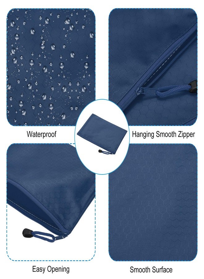 PATIKIL Waterproof Zipper File Bags, 5 Pack A5 Document Holders Pencil Pouch for Office, Navy Blue - Image 4