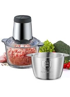 Gonice Electric Meat Grinder, Food Processor with 2 Bowls, Meat Mixer Food Chopper for Baby Food, Meat, Onion, Vegetables with 4 Sharp Blades, 2 Speed, 400W  - Image 1