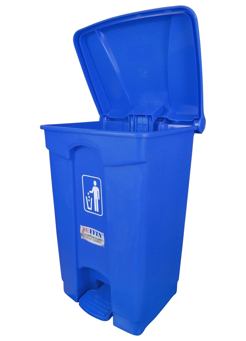 PUFFIN Pedal Dustbin 60 Litre Plastic Blue Color - Image 2