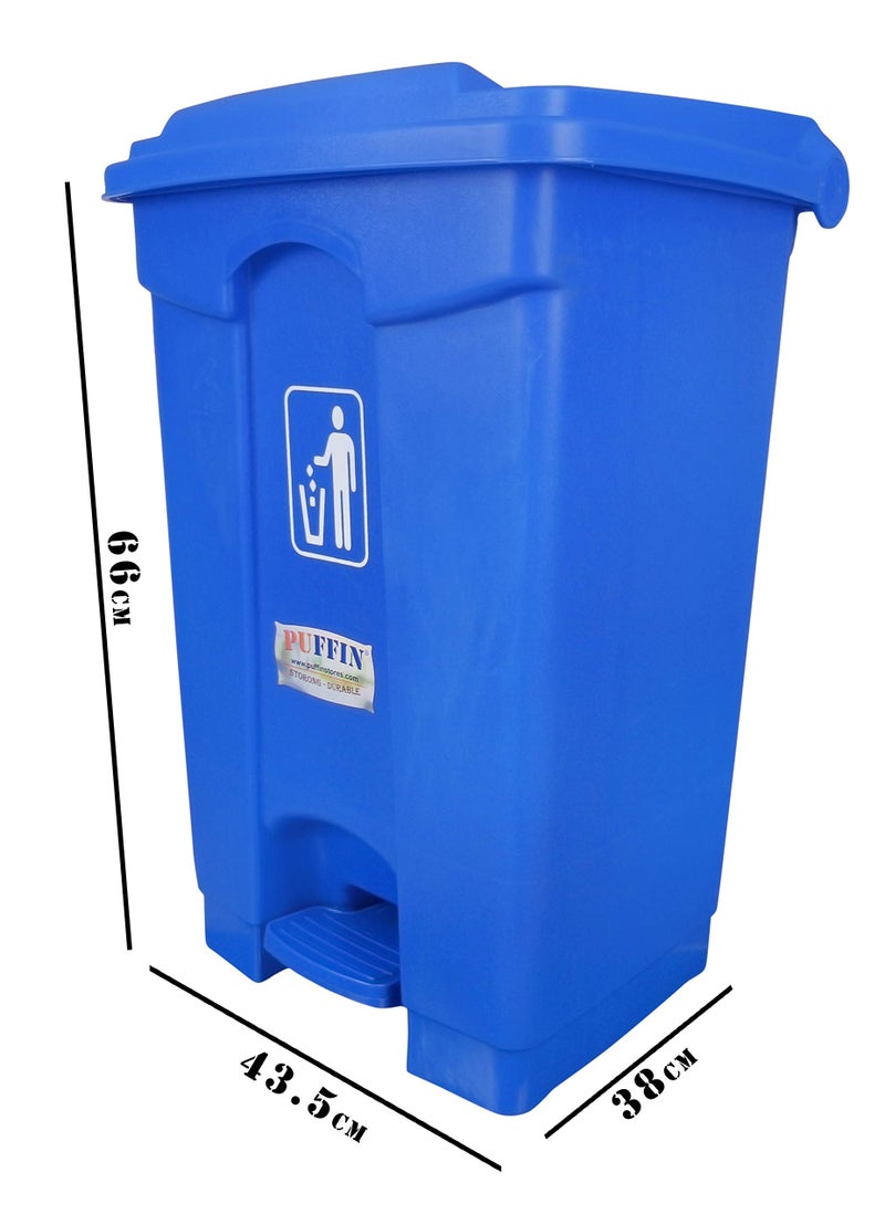 PUFFIN Pedal Dustbin 60 Litre Plastic Blue Color - Image 3