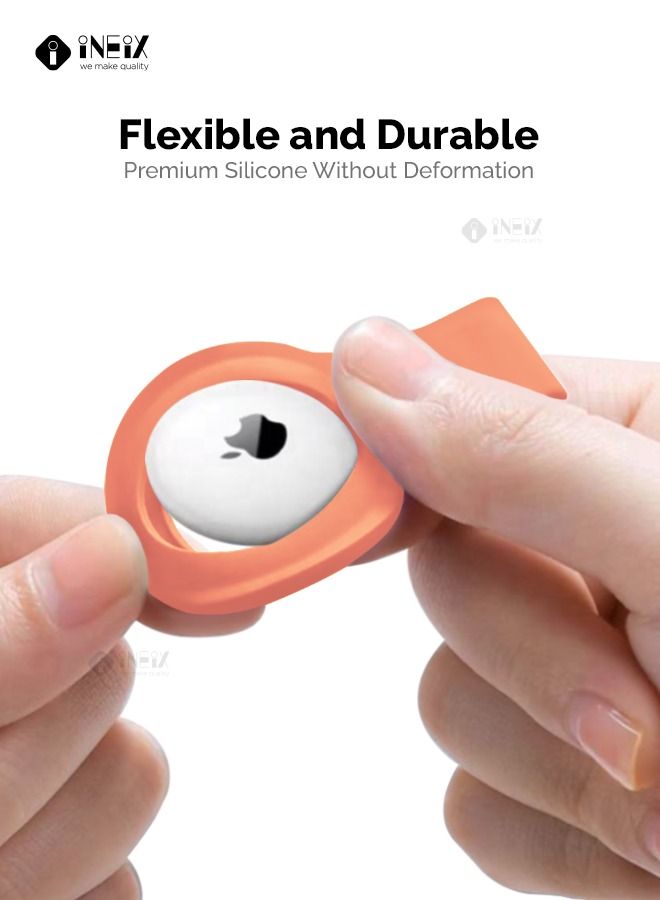 إينيكس حماية طويلة مصنوعة من السيليكون لجهاز أبل آير تاغ-البرتقالي - Image 3
