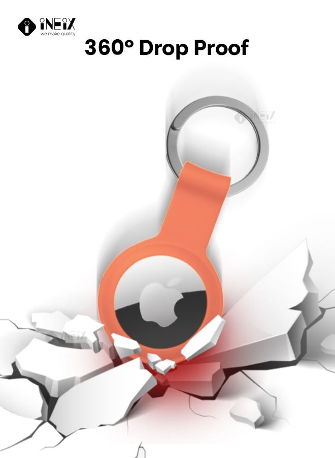 إينيكس حماية طويلة مصنوعة من السيليكون لجهاز أبل آير تاغ-البرتقالي - Image 5