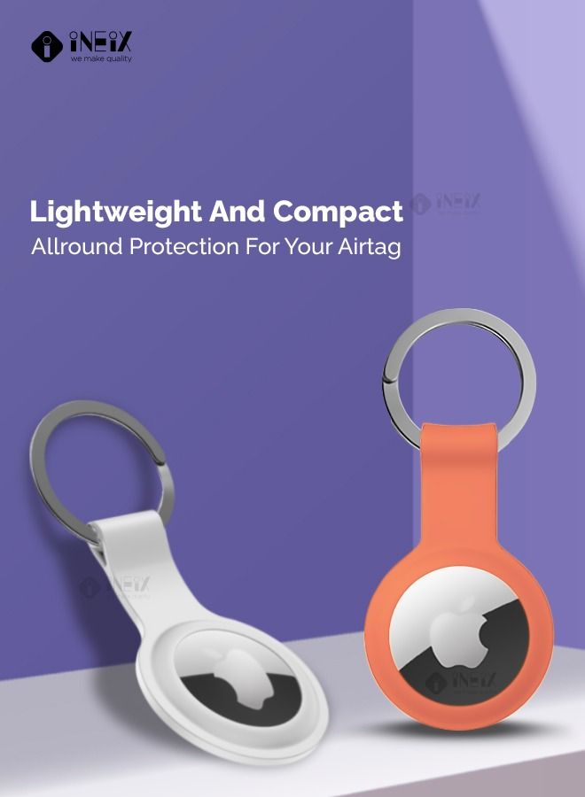 إينيكس حماية طويلة مصنوعة من السيليكون لجهاز أبل آير تاغ-البرتقالي - Image 4