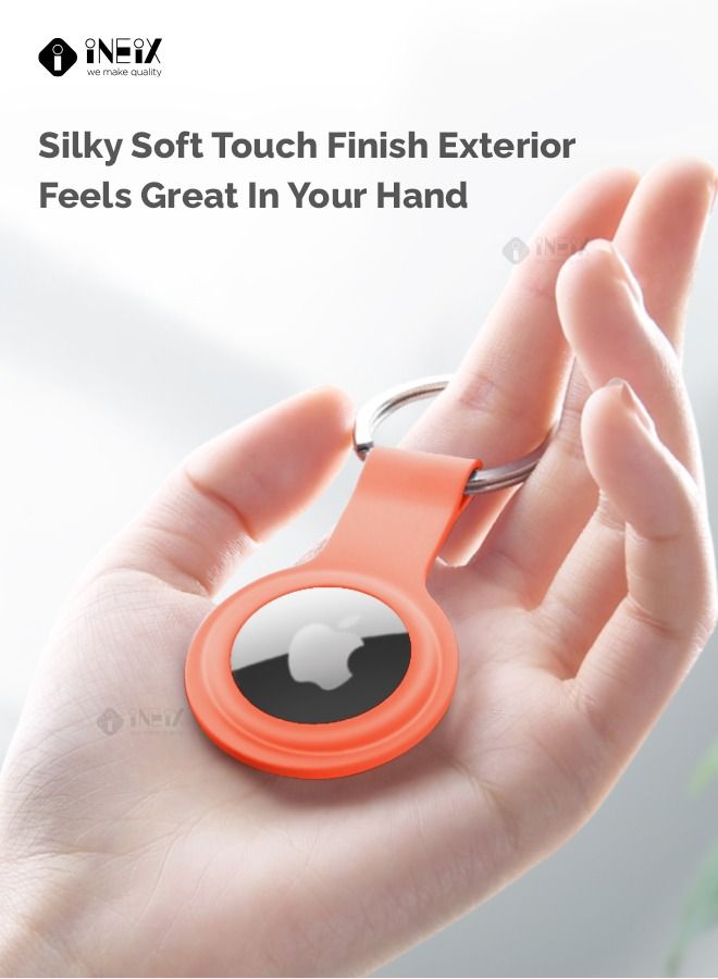 إينيكس حماية طويلة مصنوعة من السيليكون لجهاز أبل آير تاغ-البرتقالي - Image 2