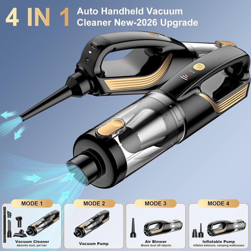 RABIGALA 4-in-1 Handheld Vacuum Cleaner - 32000PA Wireless Car Vacuum with Dust Blower - Image 3