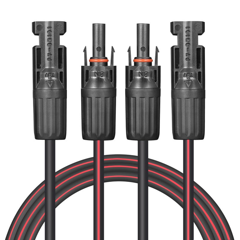 Valemo Solar Cable 10 Feet 2x10 AWG Twin Wire Solar Extension Cable, Copper Strand with Female and Male Connectors on Both Ends, Solar Panel Cable Wire u0026 Adaptor for Home, Shop and RV Solar Panels - Image 1