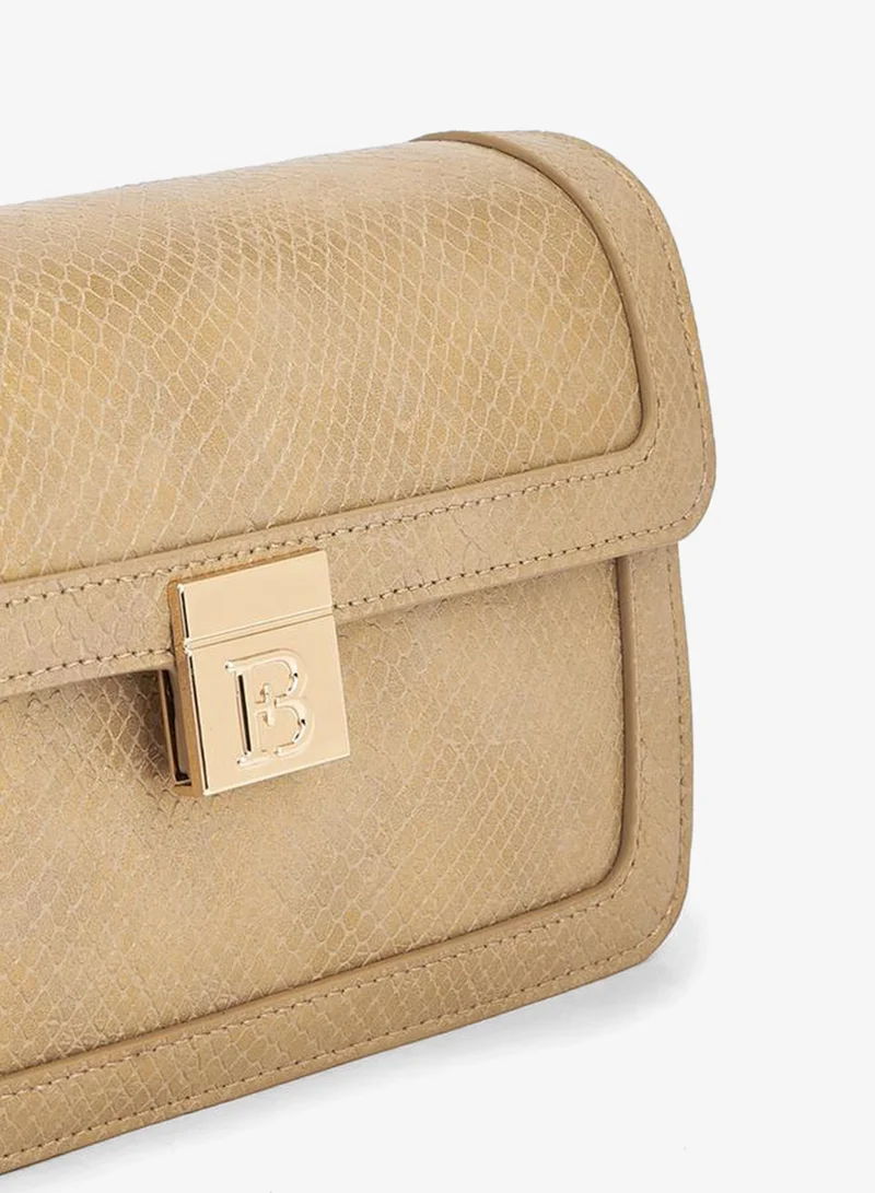 Flora Bella By Shoexpress GOLD Textured Crossbody Bag with Detachable Shoulder Strap for Women | Best Price UAE
