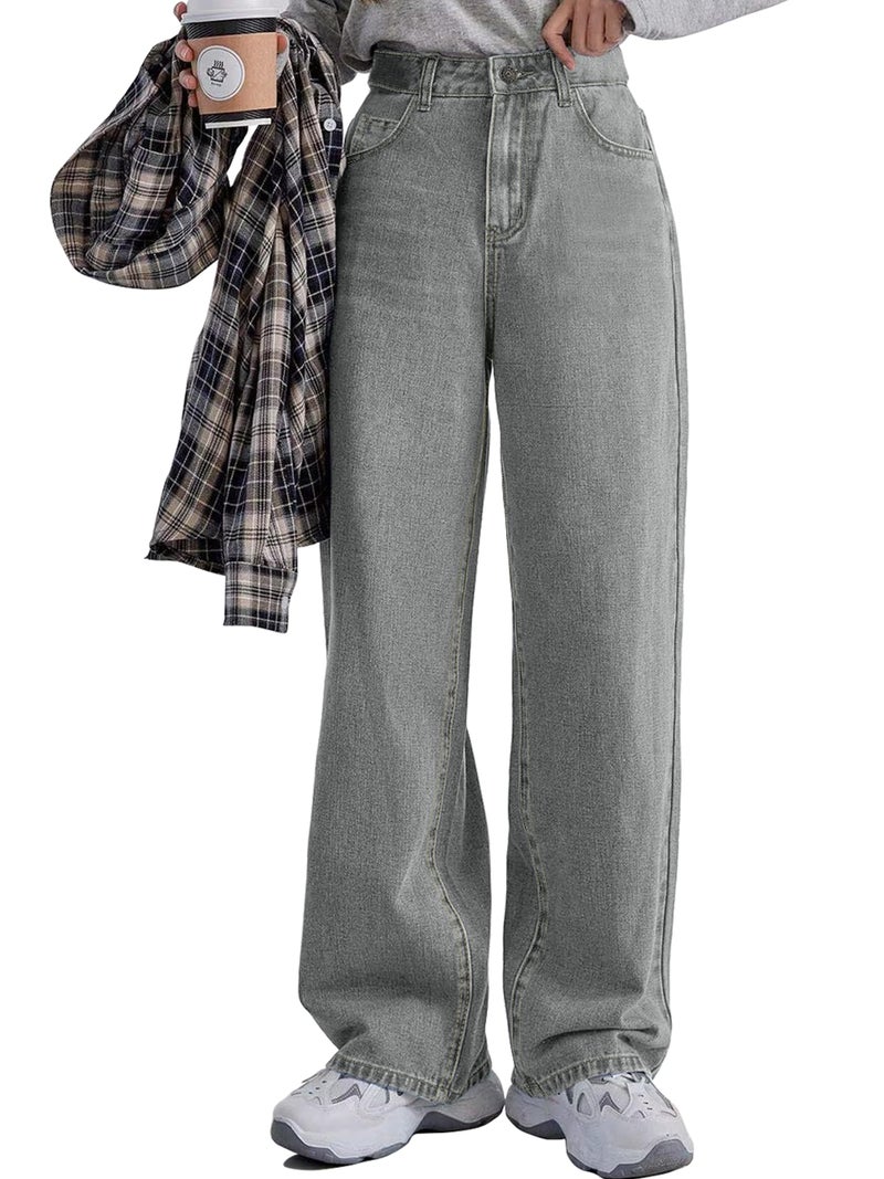 Noble Monk Women High Rise Denim Wide Leg Premium Charcoal |Baggy Fit Jeans |Bell Bottom Jeans, 32 - Image 5