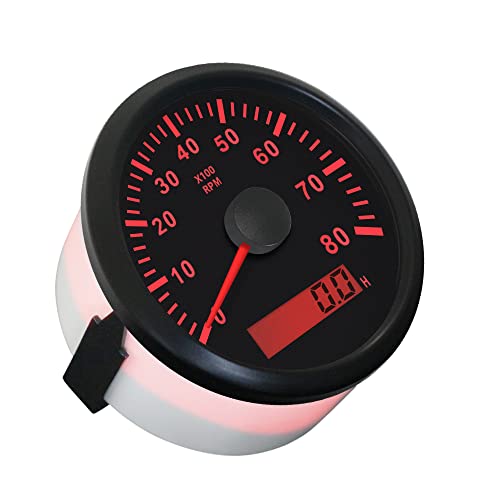 ELING Tachometer RPM Gauge with Hour Meter for Car Truck Boat Yacht 0-8000RPM 85mm with Backlight - Image 2