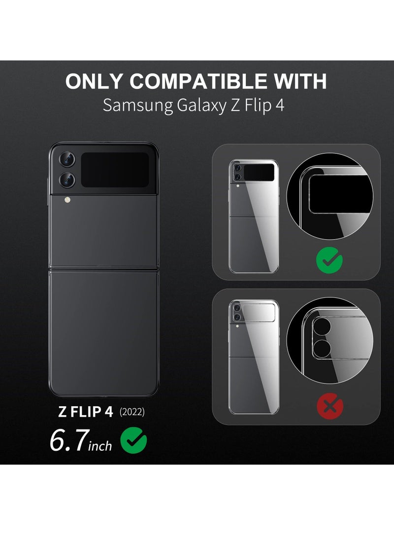 Captaintech Camera Lens Protector Case Cover for Samsung Galaxy Z Flip 4, Anti Scratch HD Tempered Metal Glass Camera Screen Protector Shockproof Film for Galaxy Z Flip 4 5G 2022 Accessories, Black - Image 2