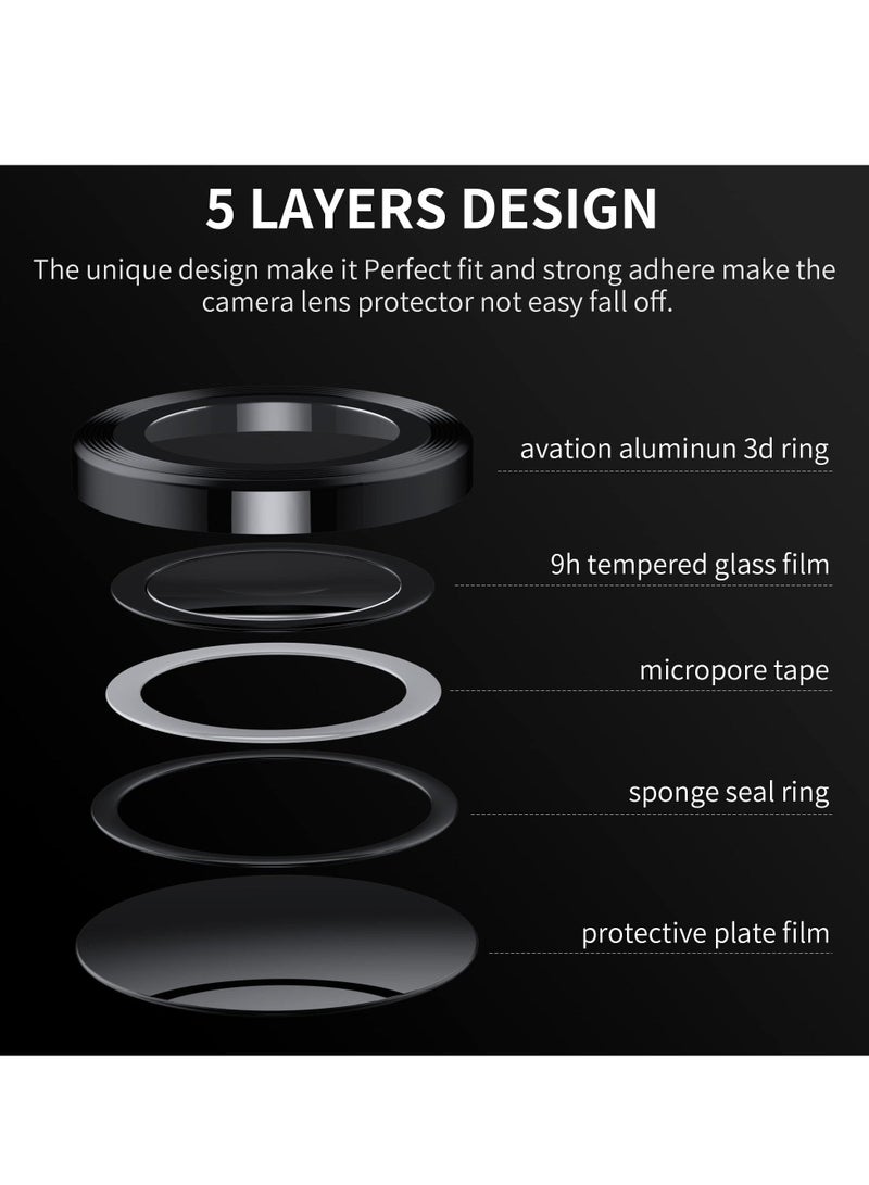 Captaintech Camera Lens Protector Case Cover for Samsung Galaxy Z Flip 4, Anti Scratch HD Tempered Metal Glass Camera Screen Protector Shockproof Film for Galaxy Z Flip 4 5G 2022 Accessories, Black - Image 4